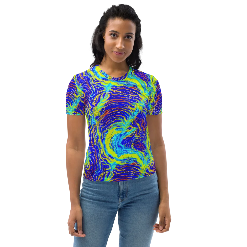 Sapphire Vortex on Women's Crew Neck T-Shirt — Front