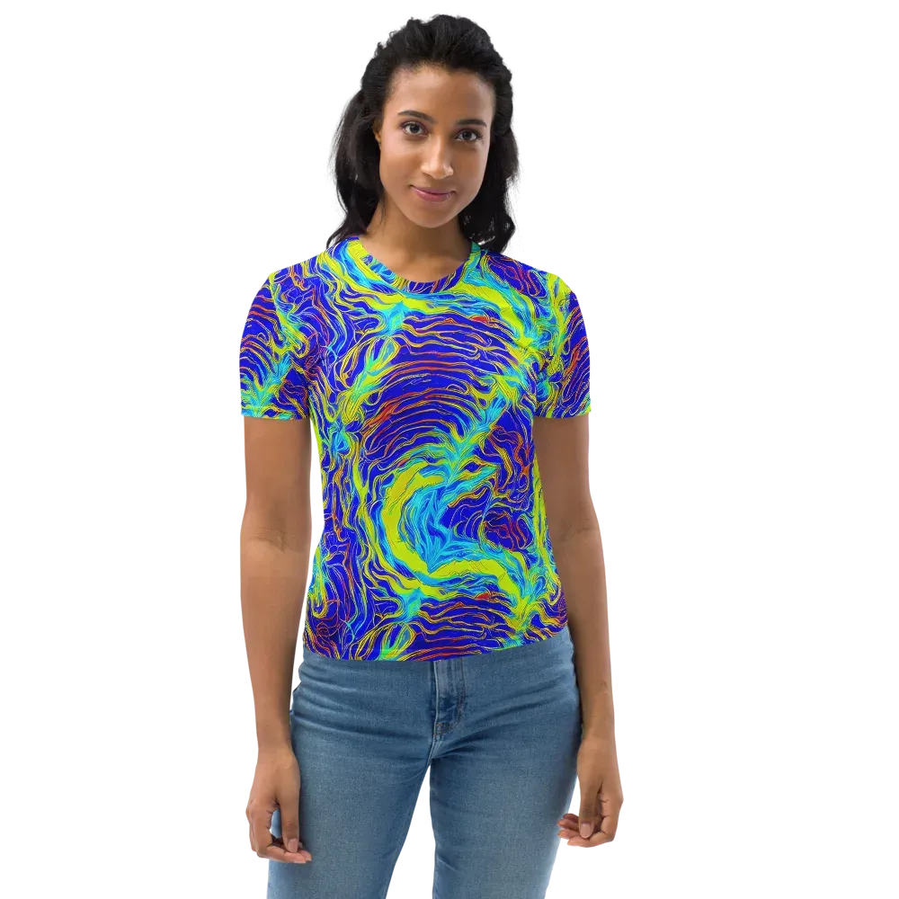 Sapphire Vortex on Women's Crew Neck T-Shirt — Front