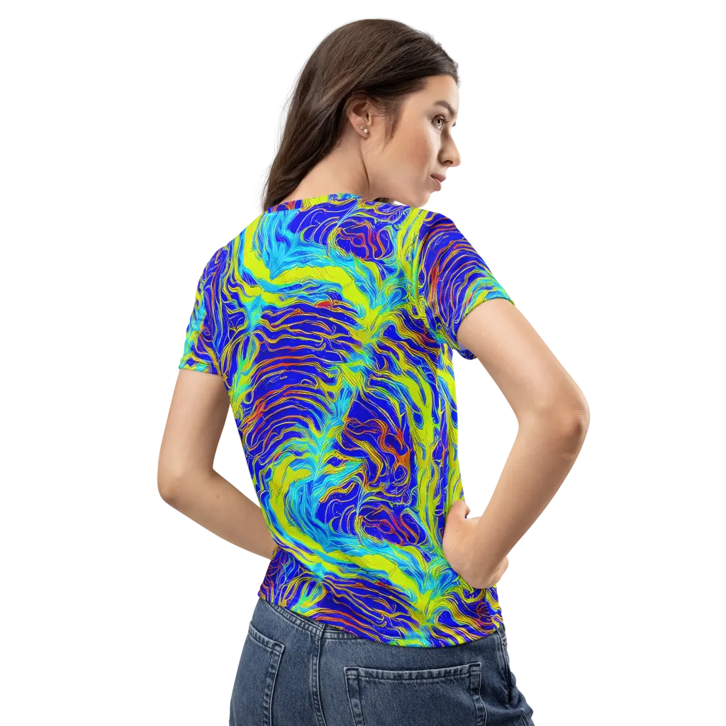 Sapphire Vortex on Women's Crew Neck T-Shirt — Back