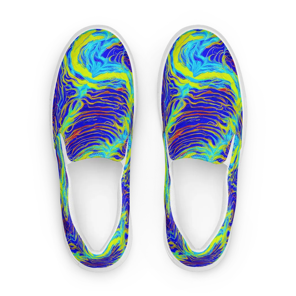 Sapphire Vortex on Men's Slip-On Canvas Shoes — Front