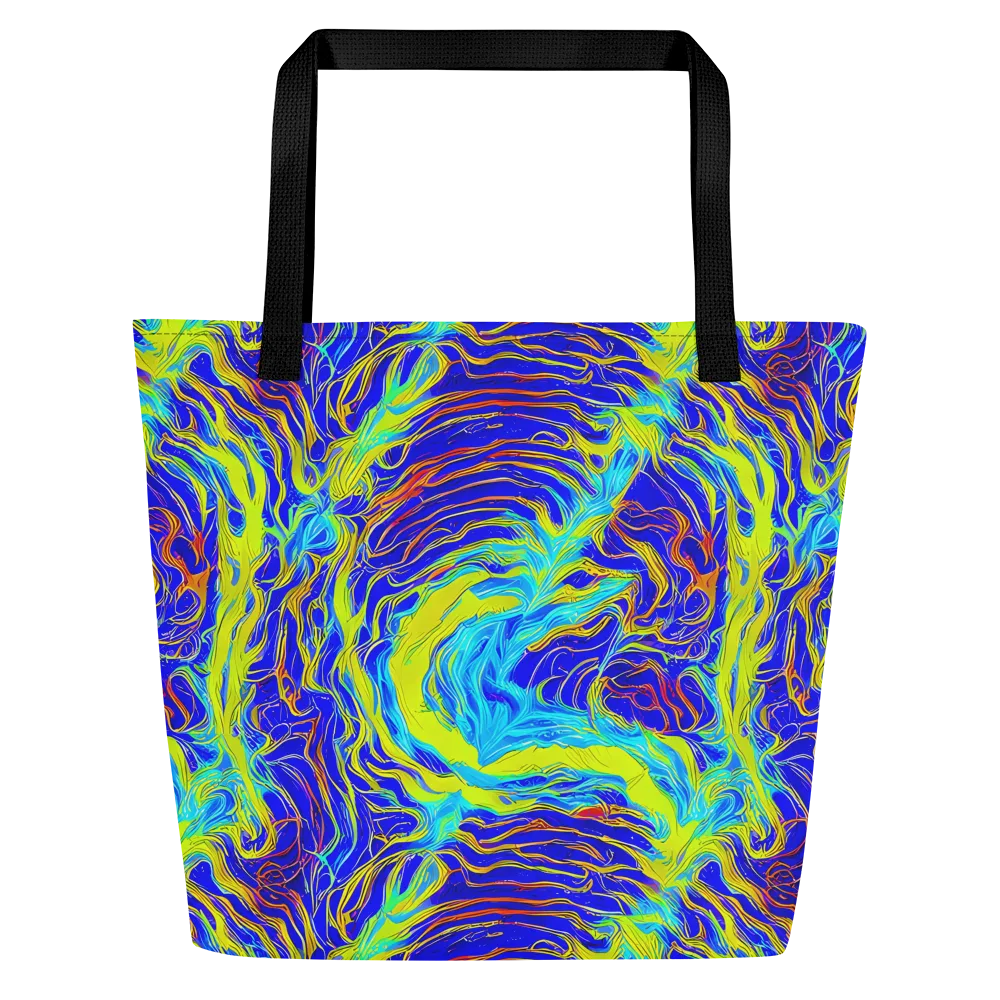 Sapphire Vortex on Large Tote Bag W/ Pocket — Front