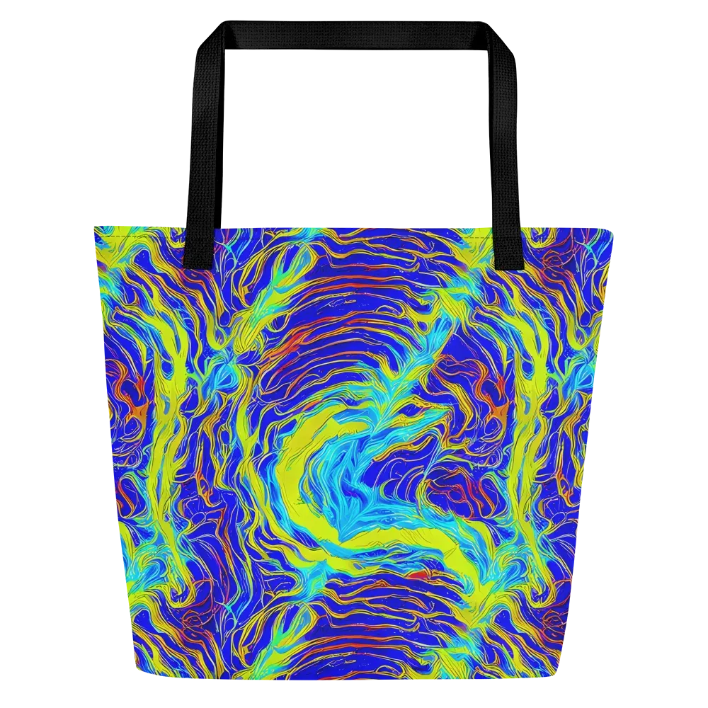 Sapphire Vortex on Large Tote Bag W/ Pocket — Front
