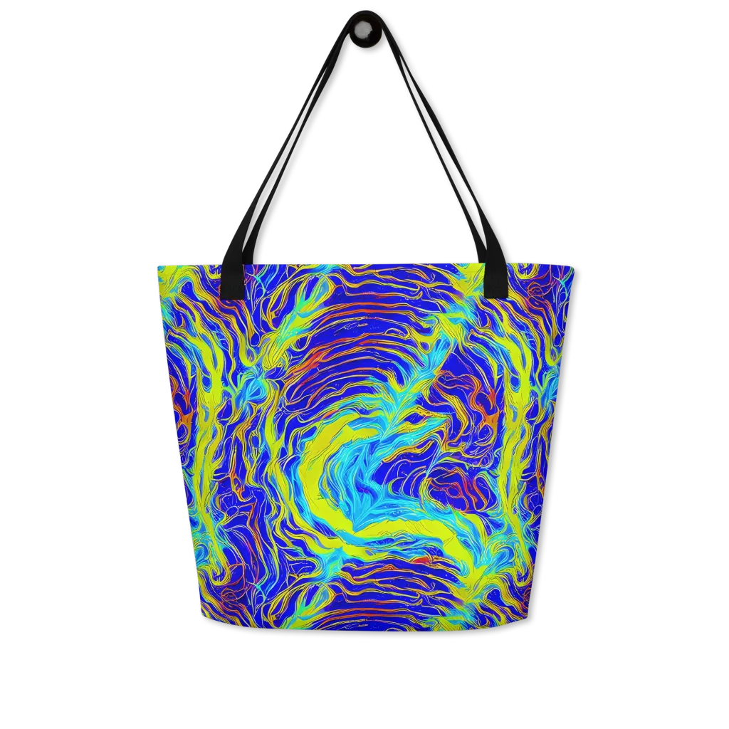 Sapphire Vortex on Large Tote Bag W/ Pocket — Front