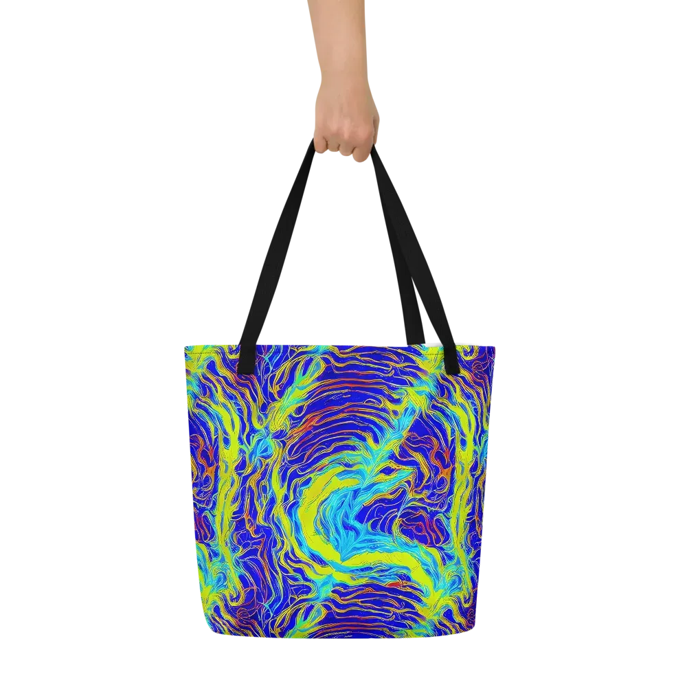 Sapphire Vortex on Large Tote Bag W/ Pocket — Front