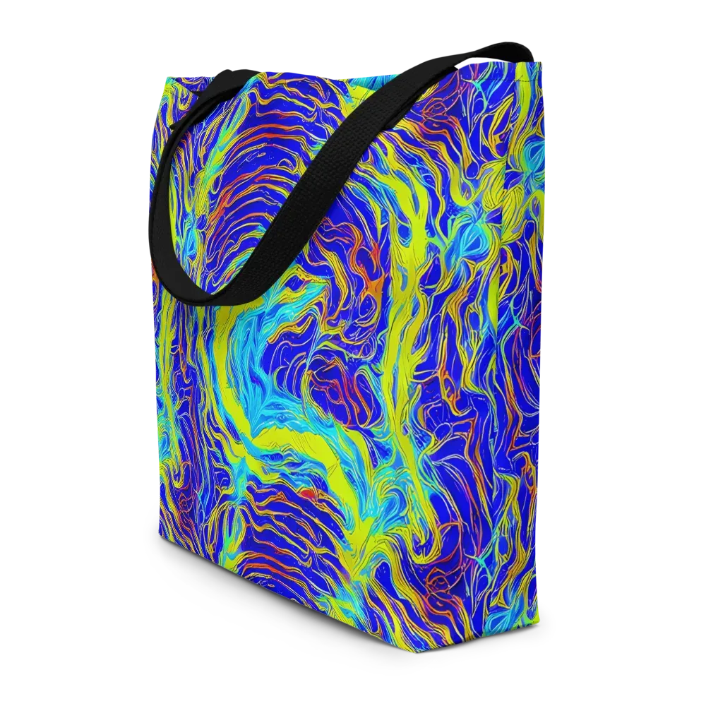 Sapphire Vortex on Large Tote Bag W/ Pocket — Front