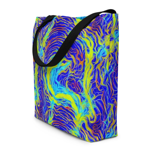 Sapphire Vortex on a Large Tote Bag W/ Pocket