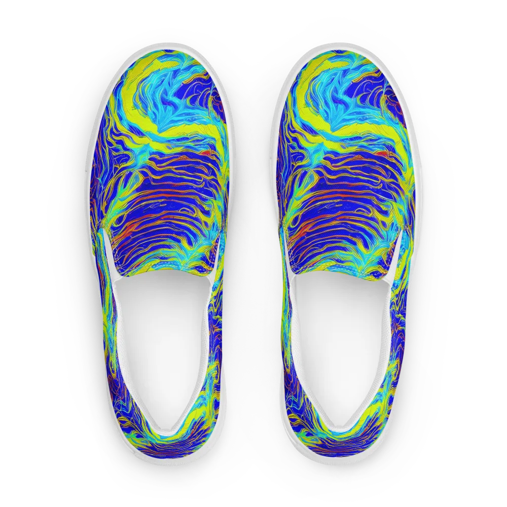 Sapphire Vortex on Women's Slip-On Canvas Shoes — Front