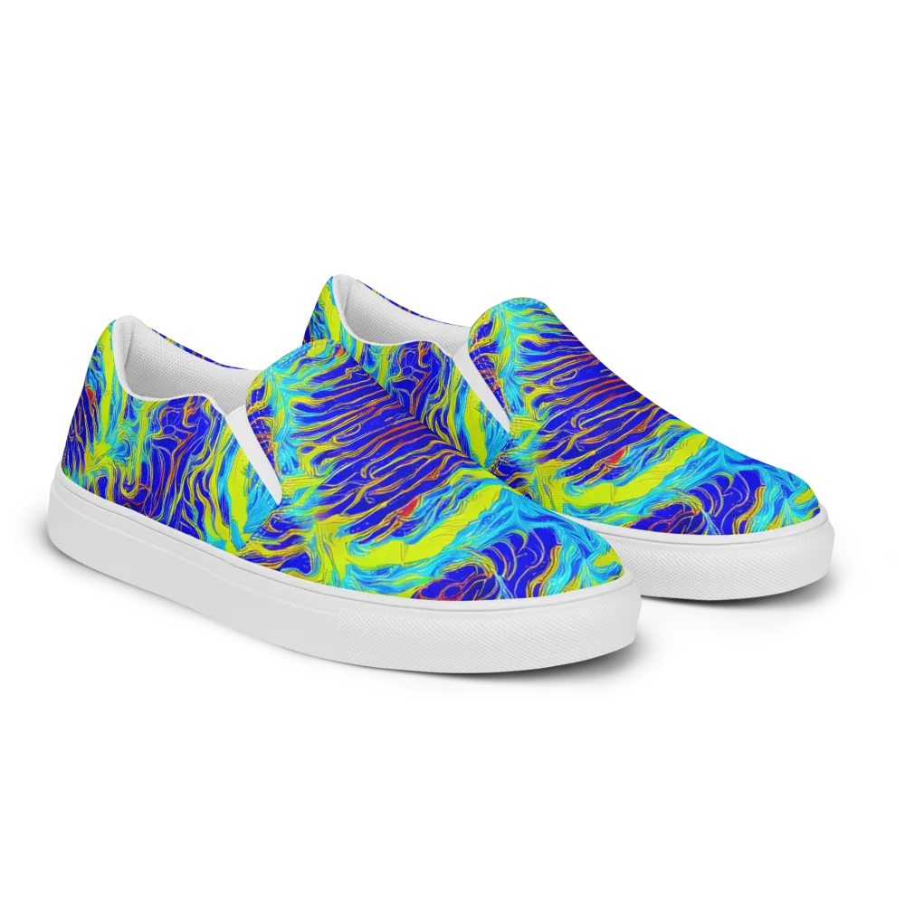 Sapphire Vortex on Women's Slip-On Canvas Shoes — Right Front