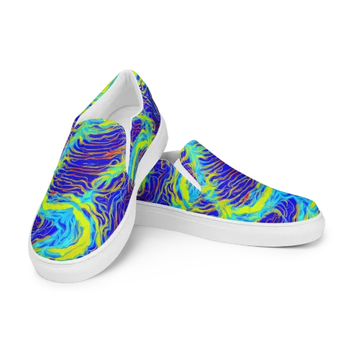 Sapphire Vortex on a Women's Slip-On Canvas Shoes
