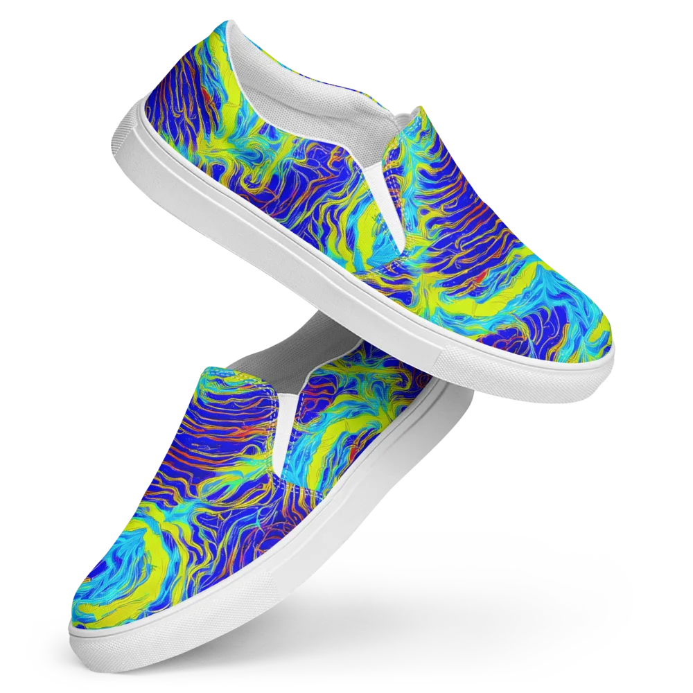 Sapphire Vortex on Women's Slip-On Canvas Shoes — Front
