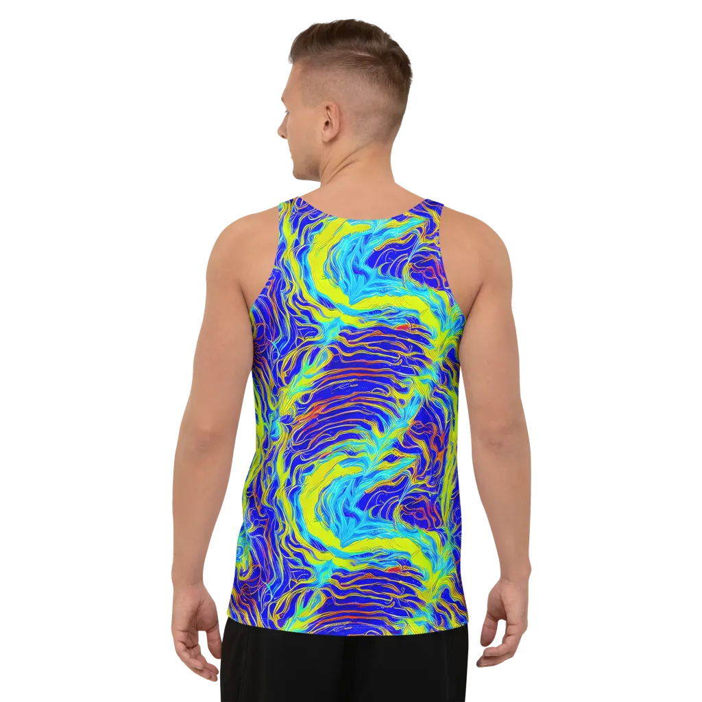 Sapphire Vortex on Men's Tank Top — Back