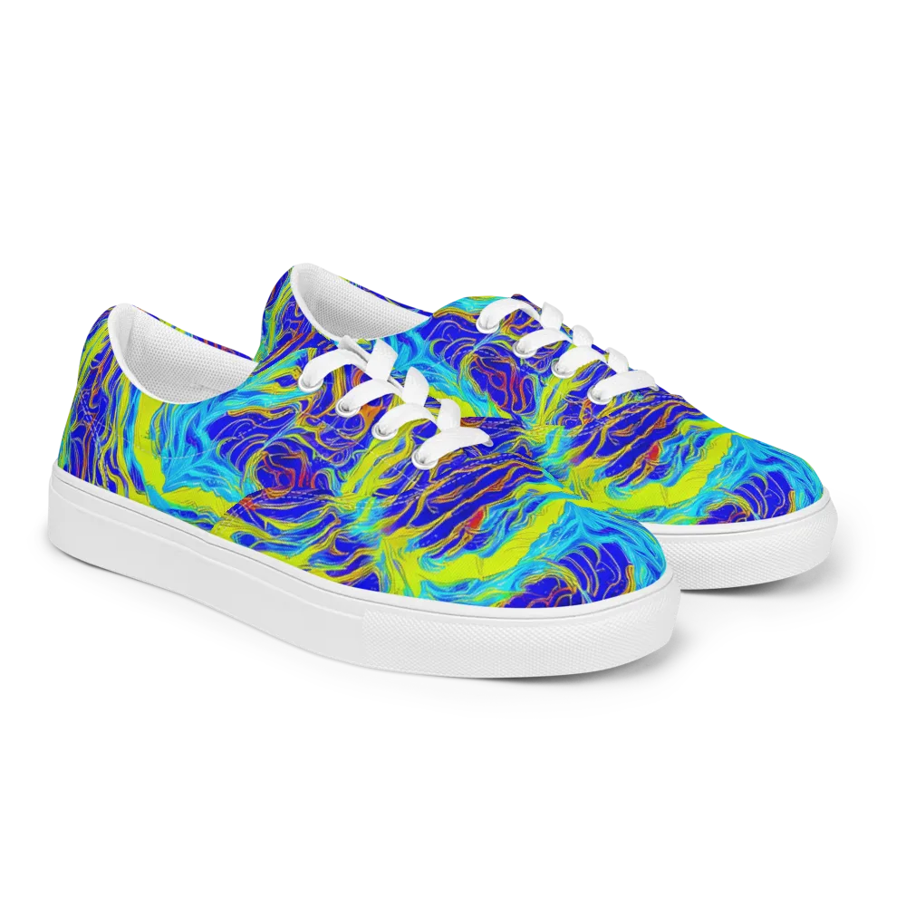 Sapphire Vortex on Men's Lace-Up Canvas Shoes — Right Front