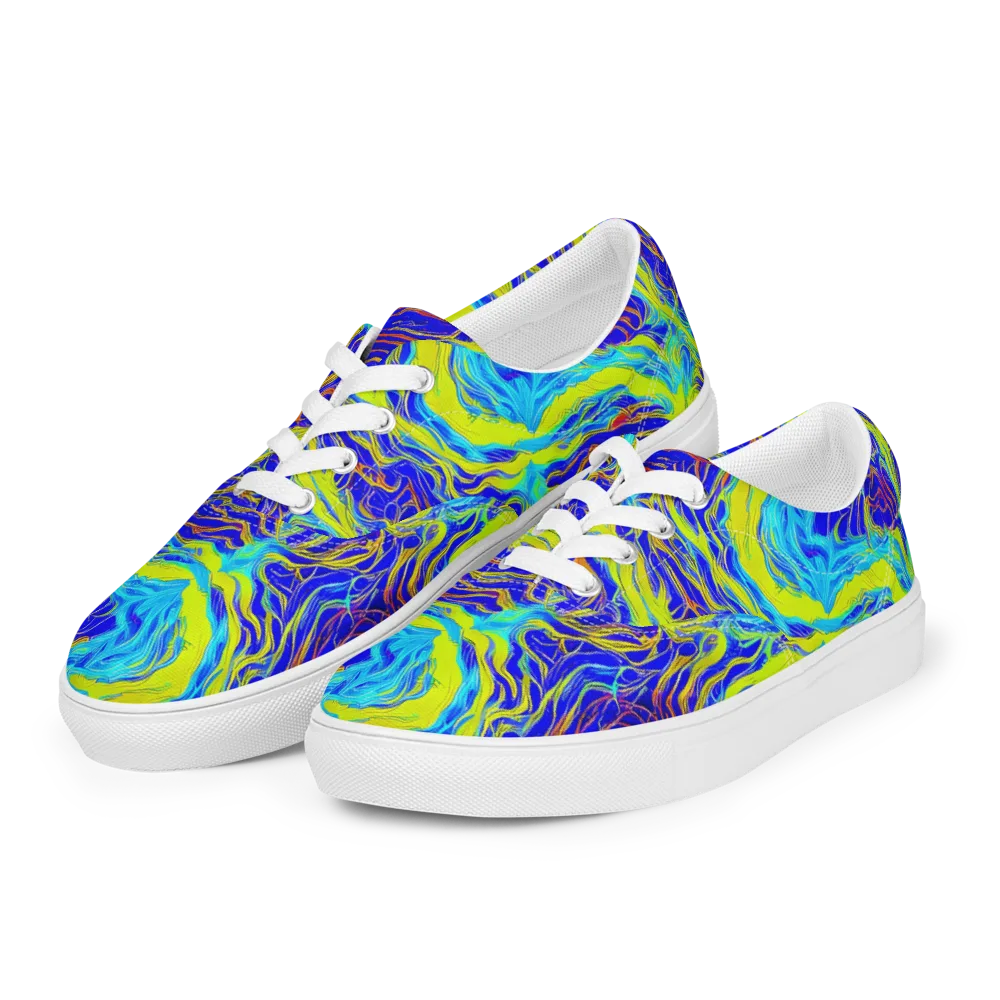 Sapphire Vortex on Men's Lace-Up Canvas Shoes — Left Front
