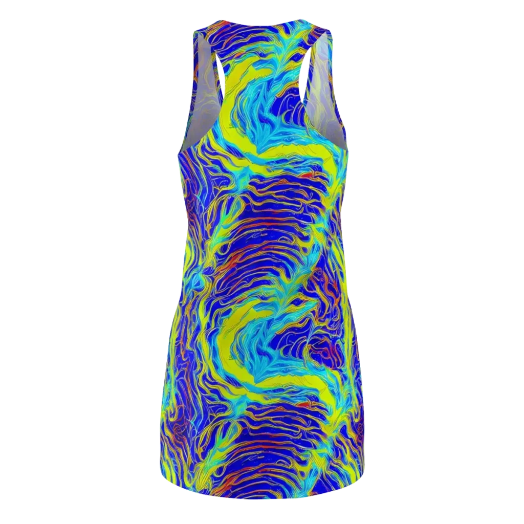 Sapphire Vortex on Racerback Dress — Back