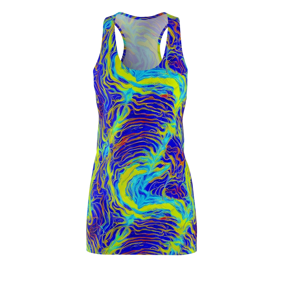 Sapphire Vortex on Racerback Dress — Front