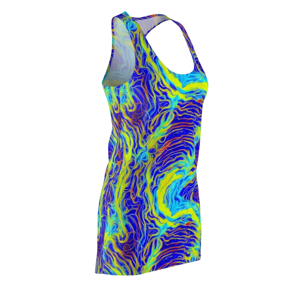 Sapphire Vortex on Racerback Dress — Front Side