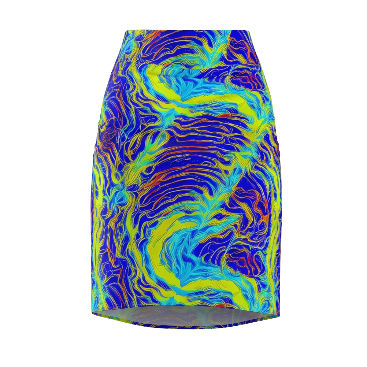 Sapphire Vortex on Pencil Skirt — Front