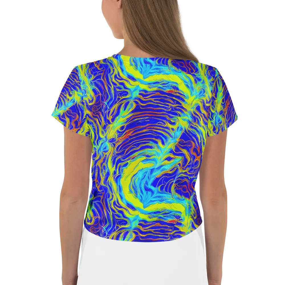 Sapphire Vortex on Crop Tee — Back