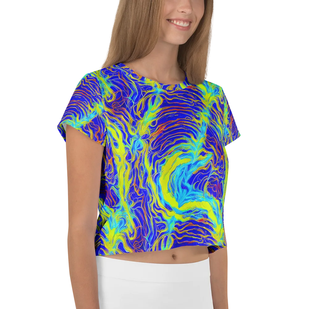 Sapphire Vortex on Crop Tee — Right