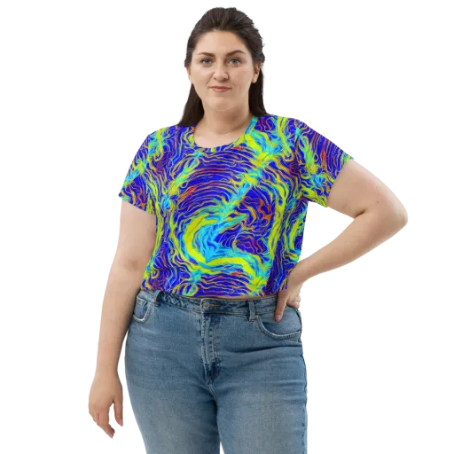 Sapphire Vortex on a Crop Tee