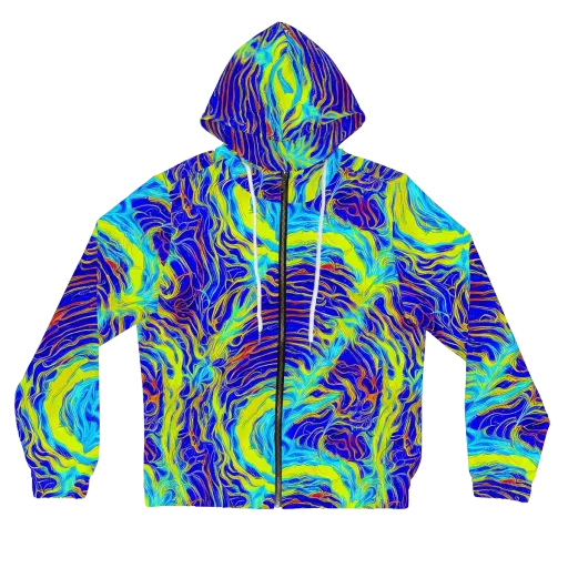 Sapphire Vortex on a Women's Full-Zip Hoodie