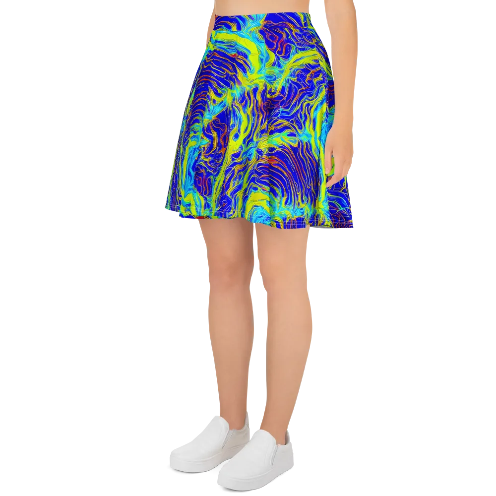Sapphire Vortex on Skater Skirt — Left