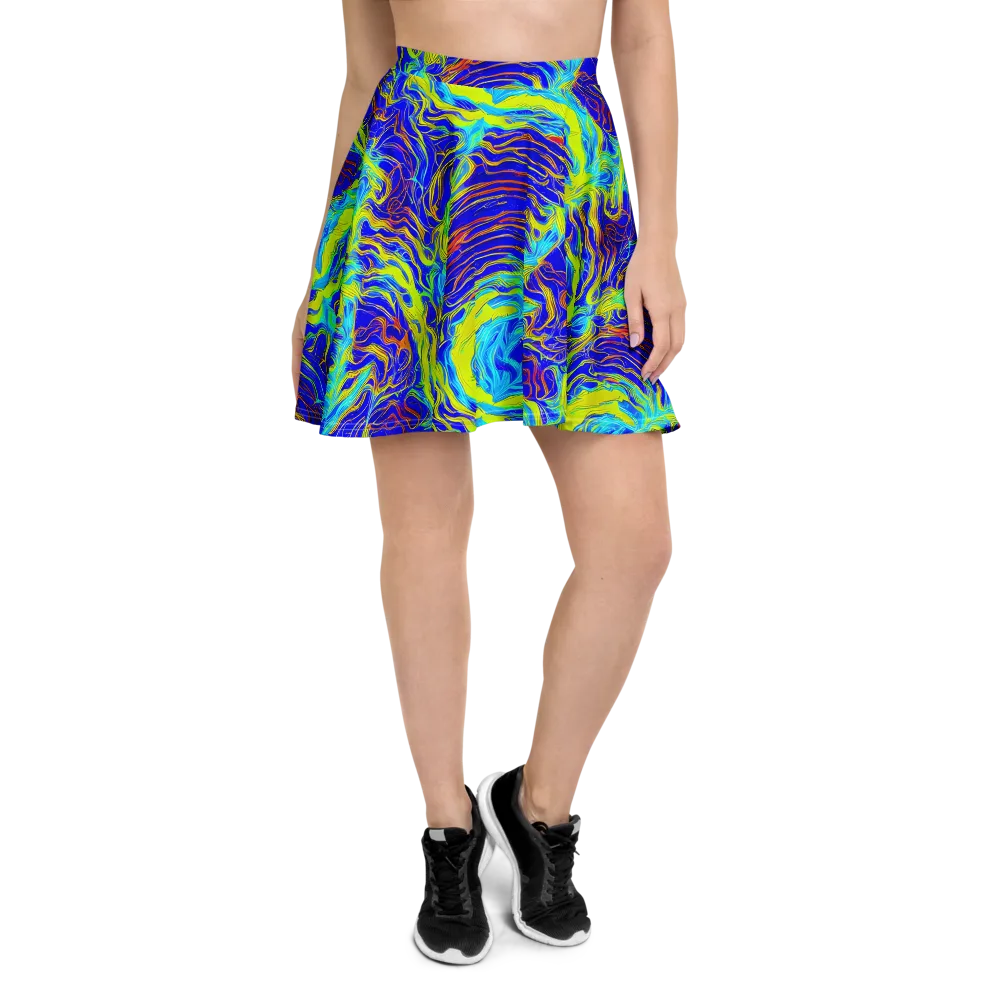 Sapphire Vortex on Skater Skirt — Front