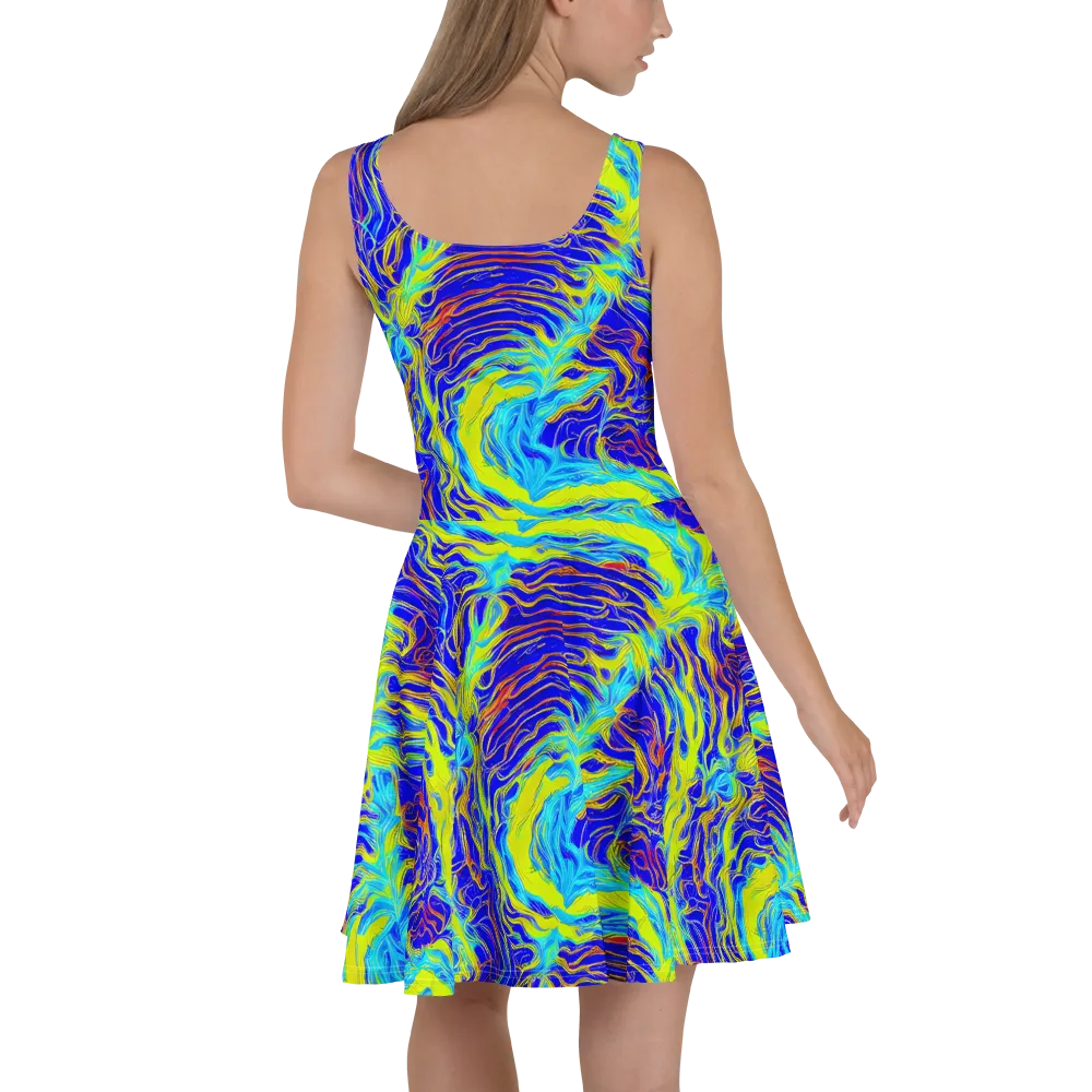Sapphire Vortex on Skater Dress — Back