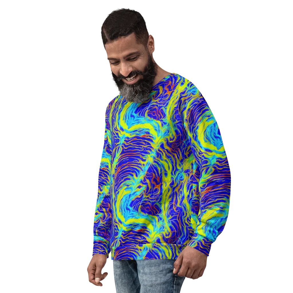 Sapphire Vortex on Sweatshirt — Left Front