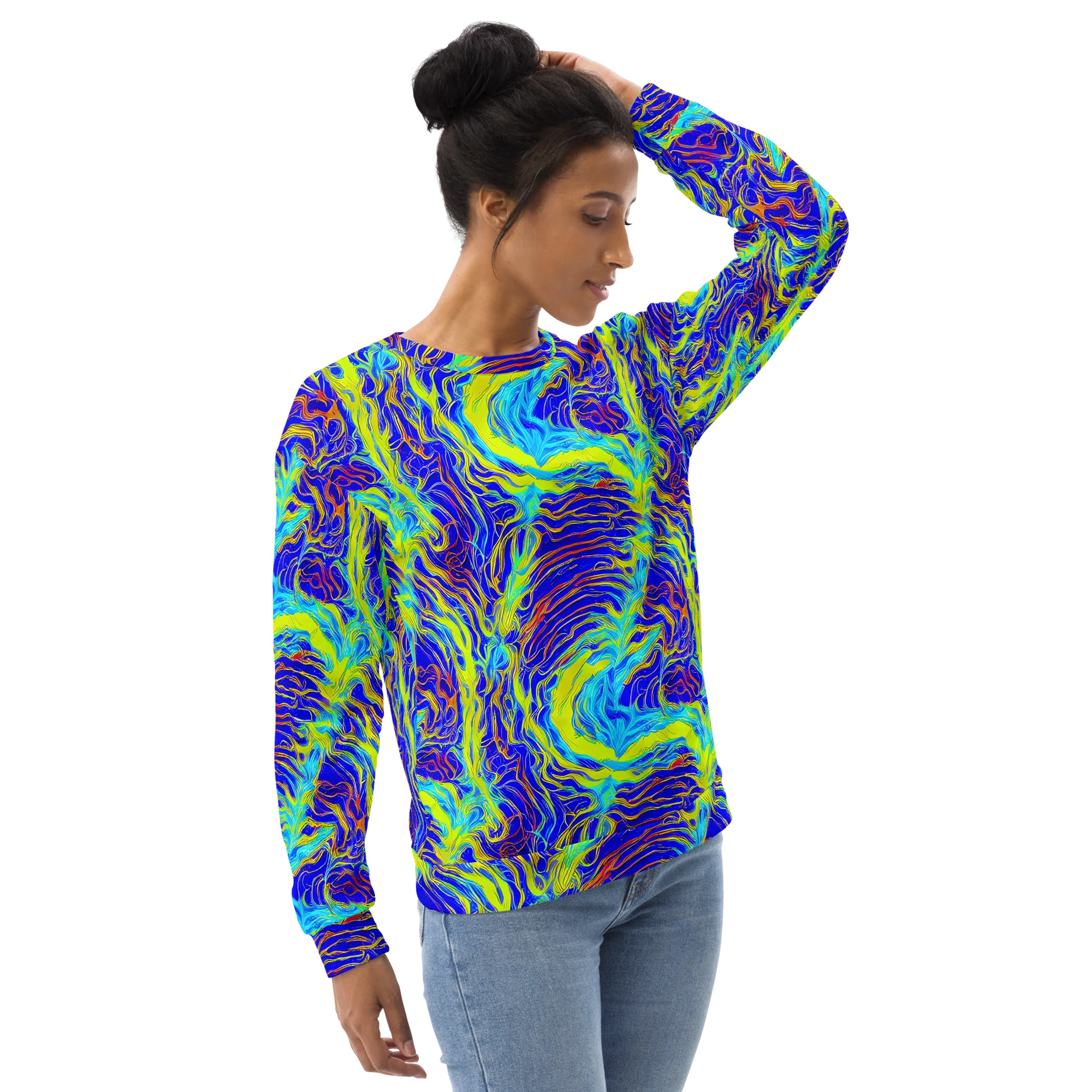 Sapphire Vortex on Sweatshirt — Right Front