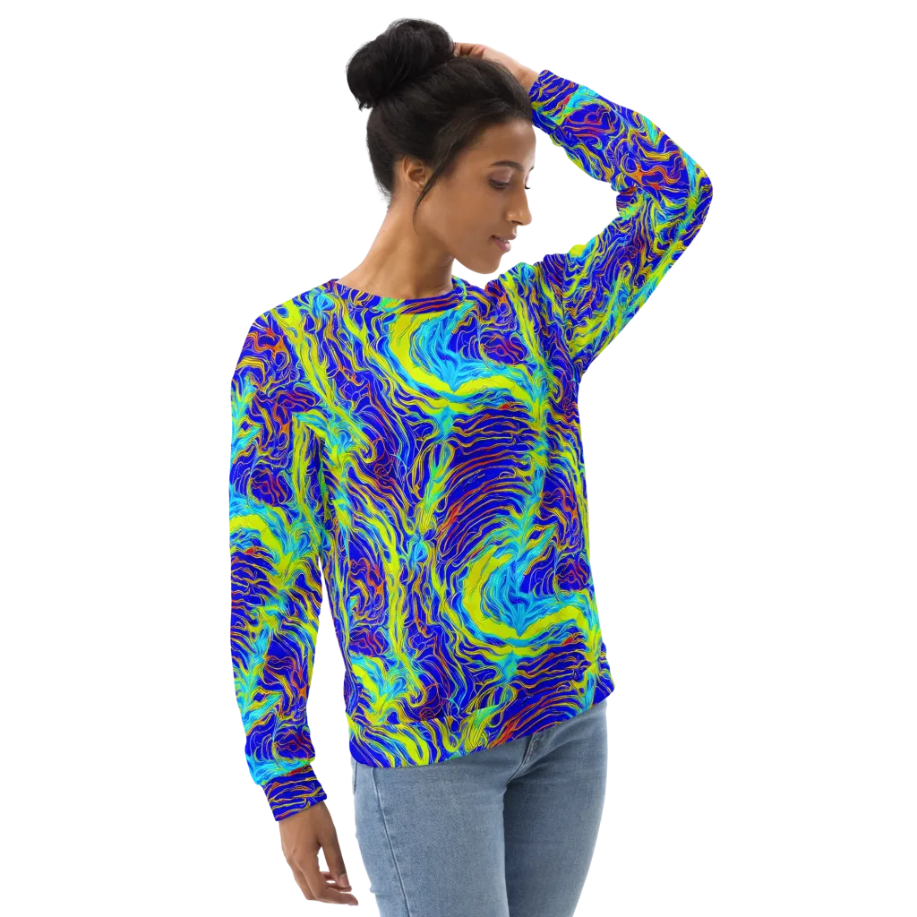 Sapphire Vortex on Sweatshirt — Right Front