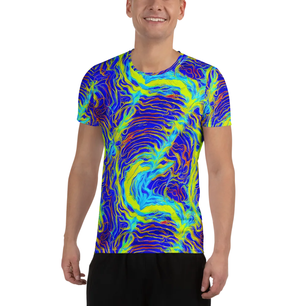 Sapphire Vortex on Men's Athletic T-Shirt — Front