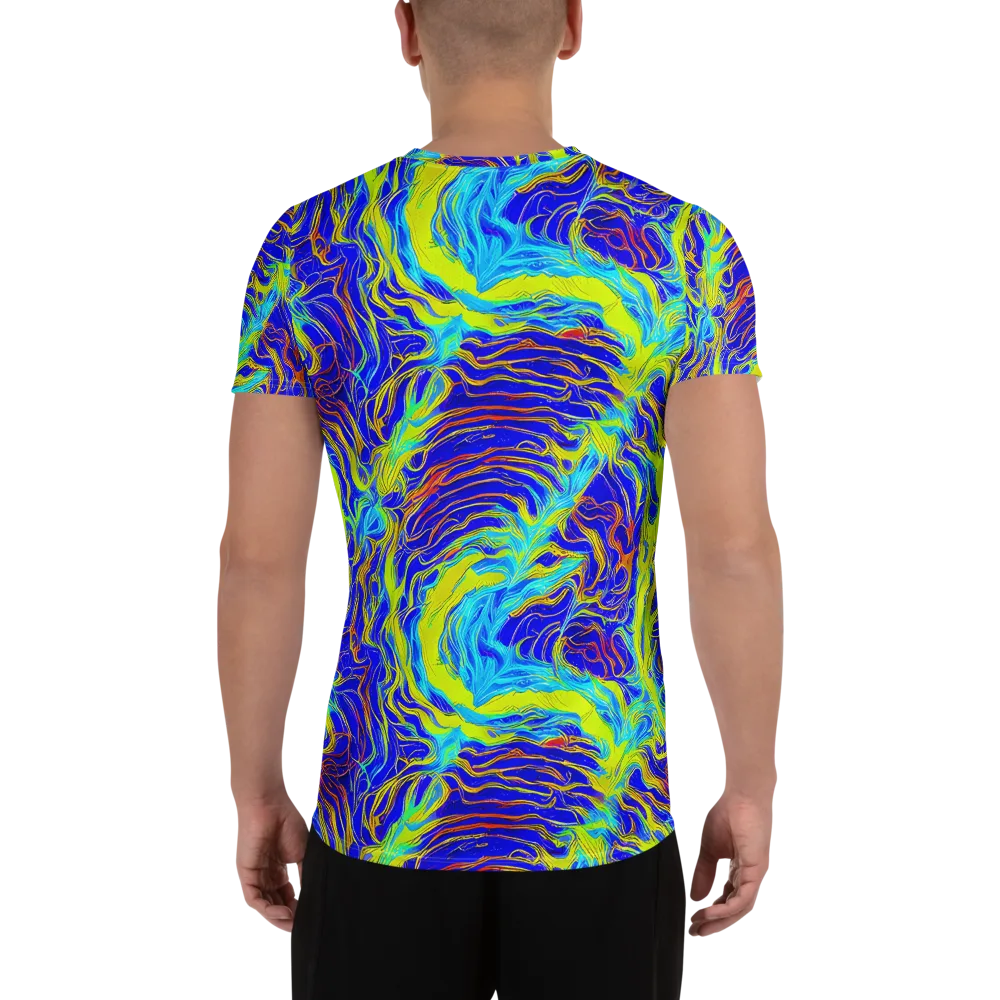 Sapphire Vortex on Men's Athletic T-Shirt — Back