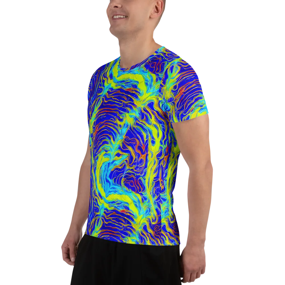 Sapphire Vortex on Men's Athletic T-Shirt — Left