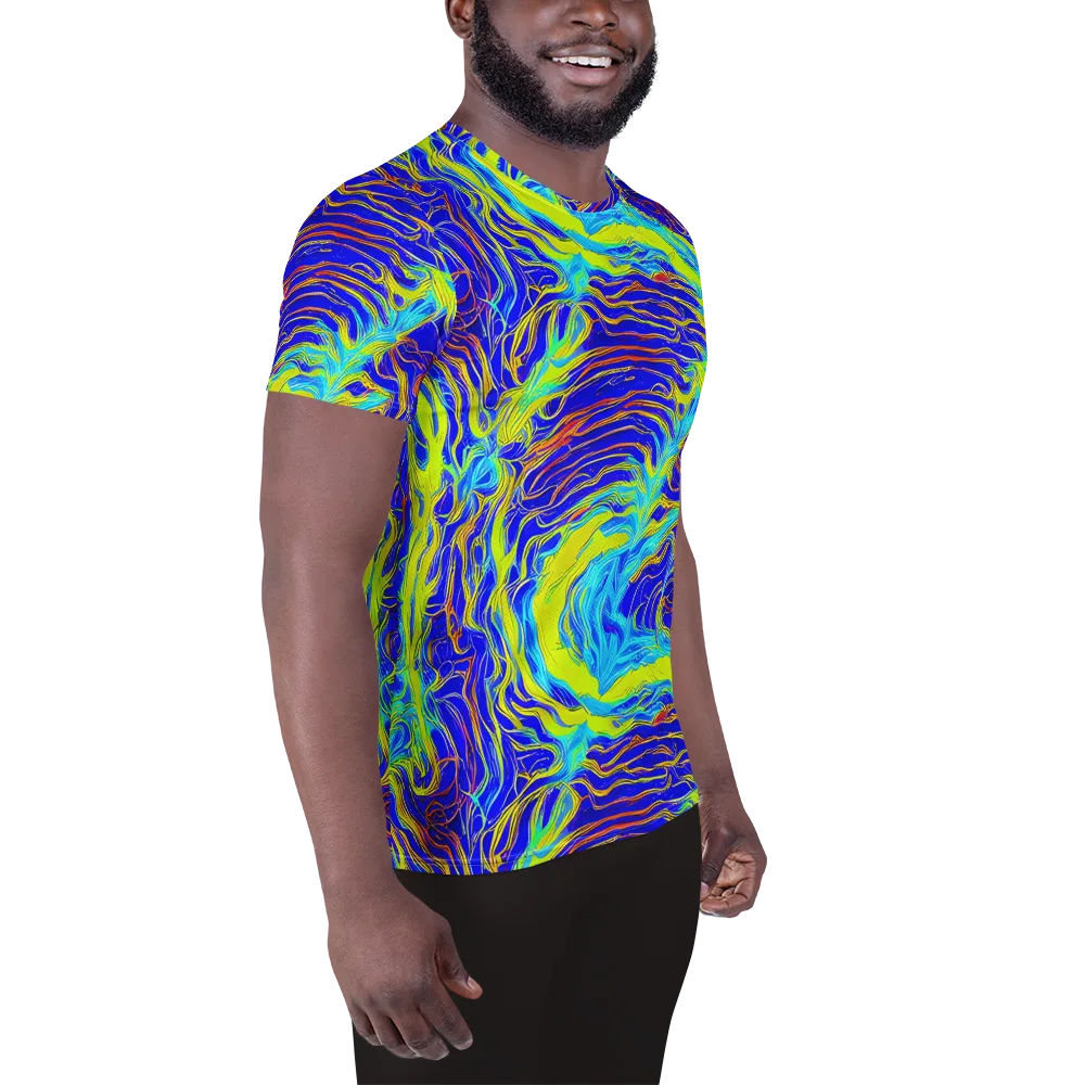 Sapphire Vortex on Men's Athletic T-Shirt — Right