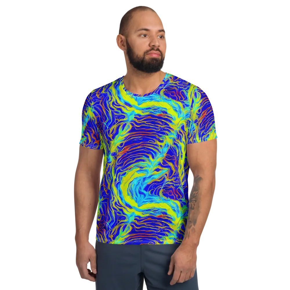 Sapphire Vortex on Men's Athletic T-Shirt — Front