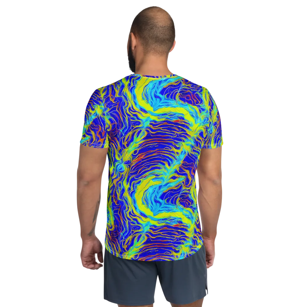Sapphire Vortex on Men's Athletic T-Shirt — Back