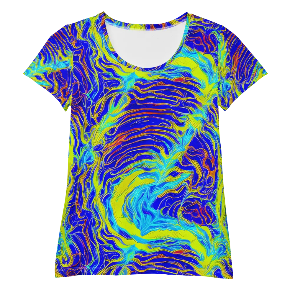 Sapphire Vortex on Women's Athletic T-Shirt — Front
