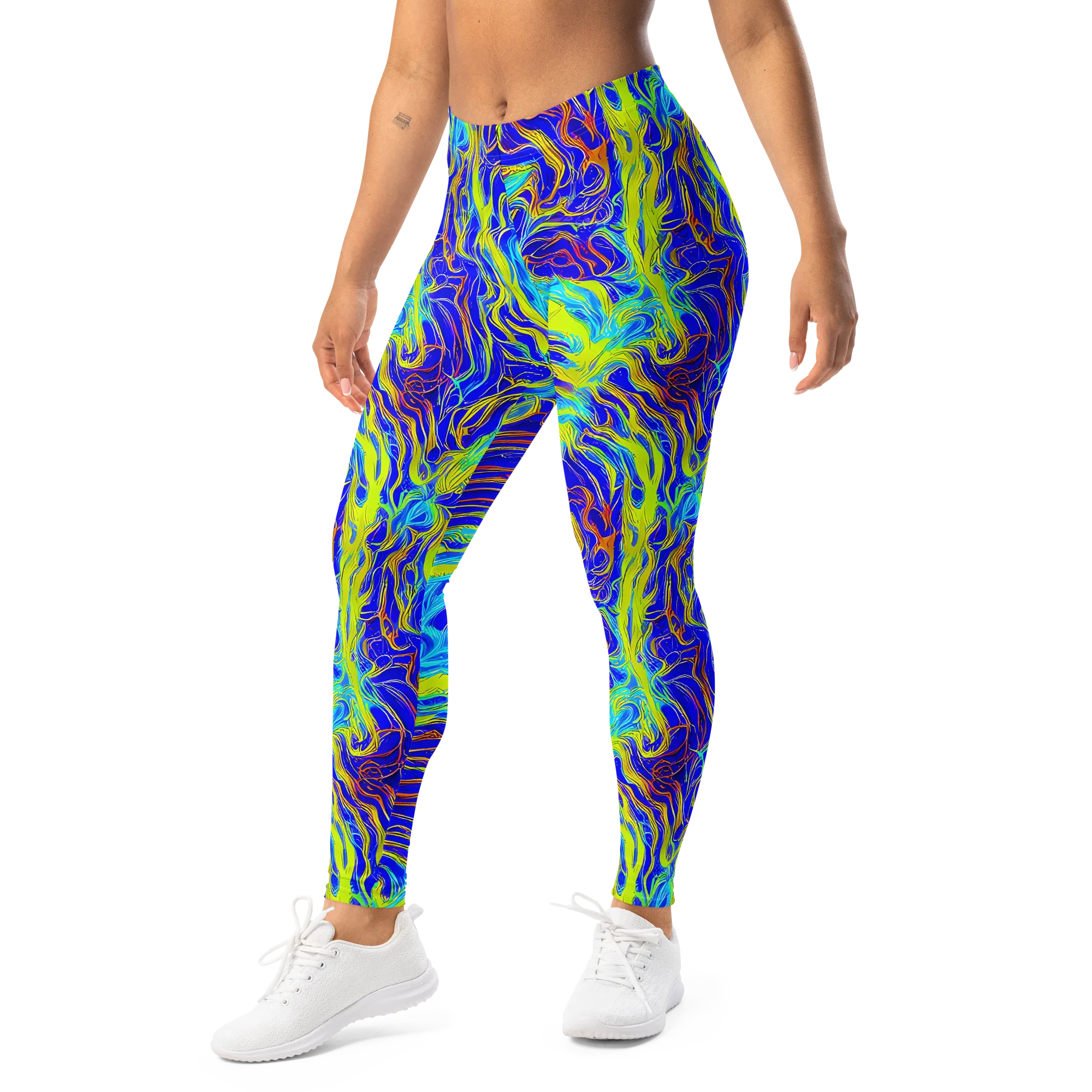 Sapphire Vortex on Leggings — Left Front
