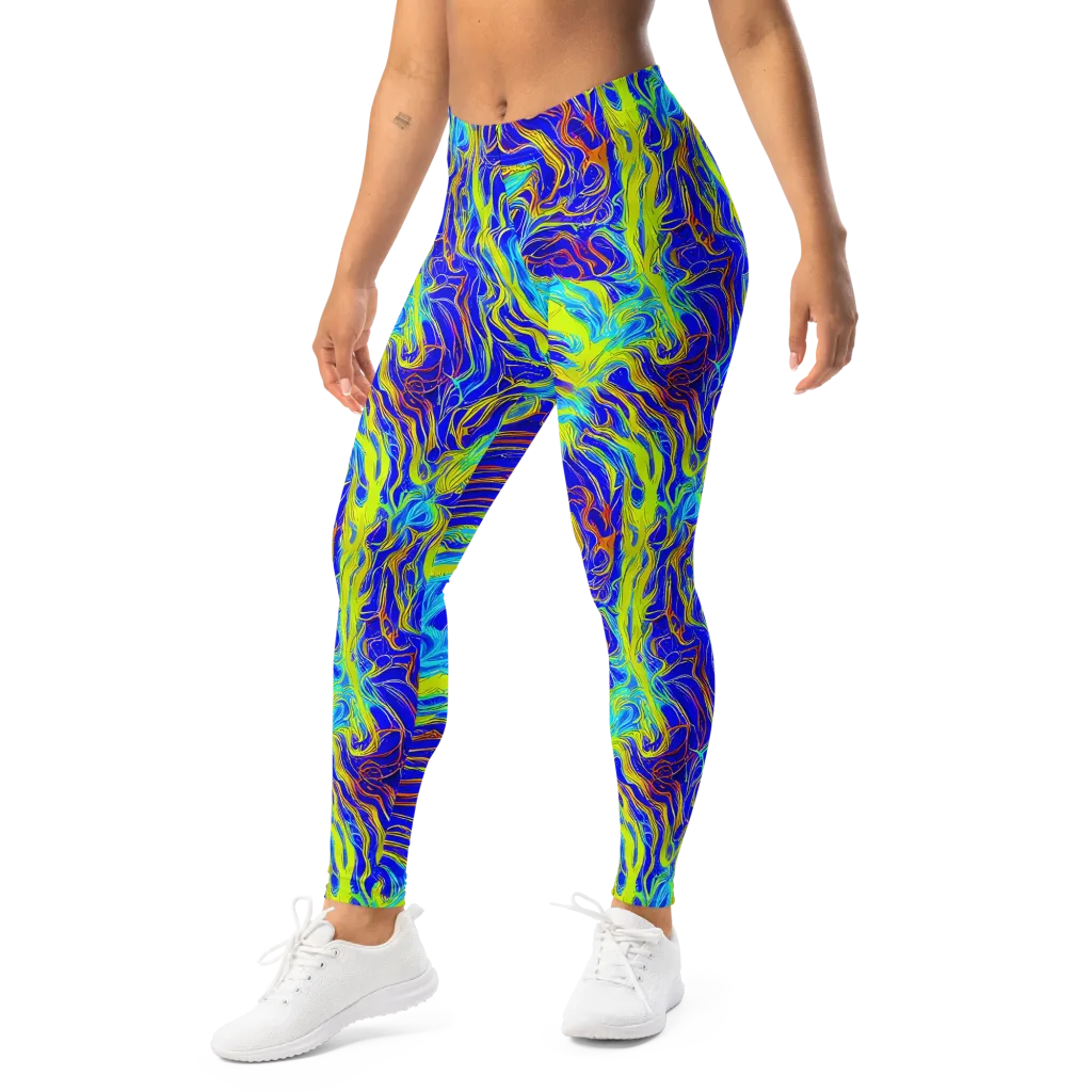 Sapphire Vortex on Leggings — Left Front