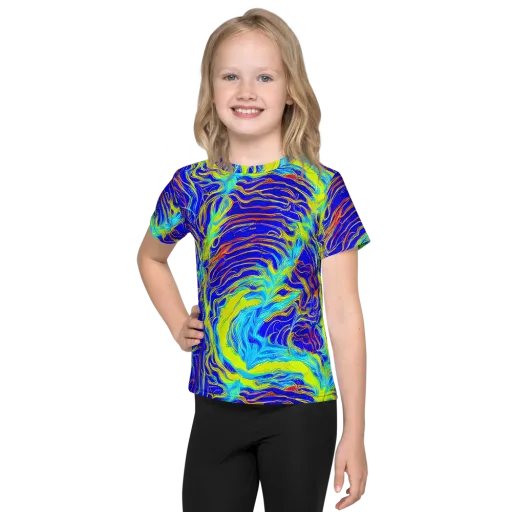 Sapphire Vortex on a Kids Crew Neck T-Shirt