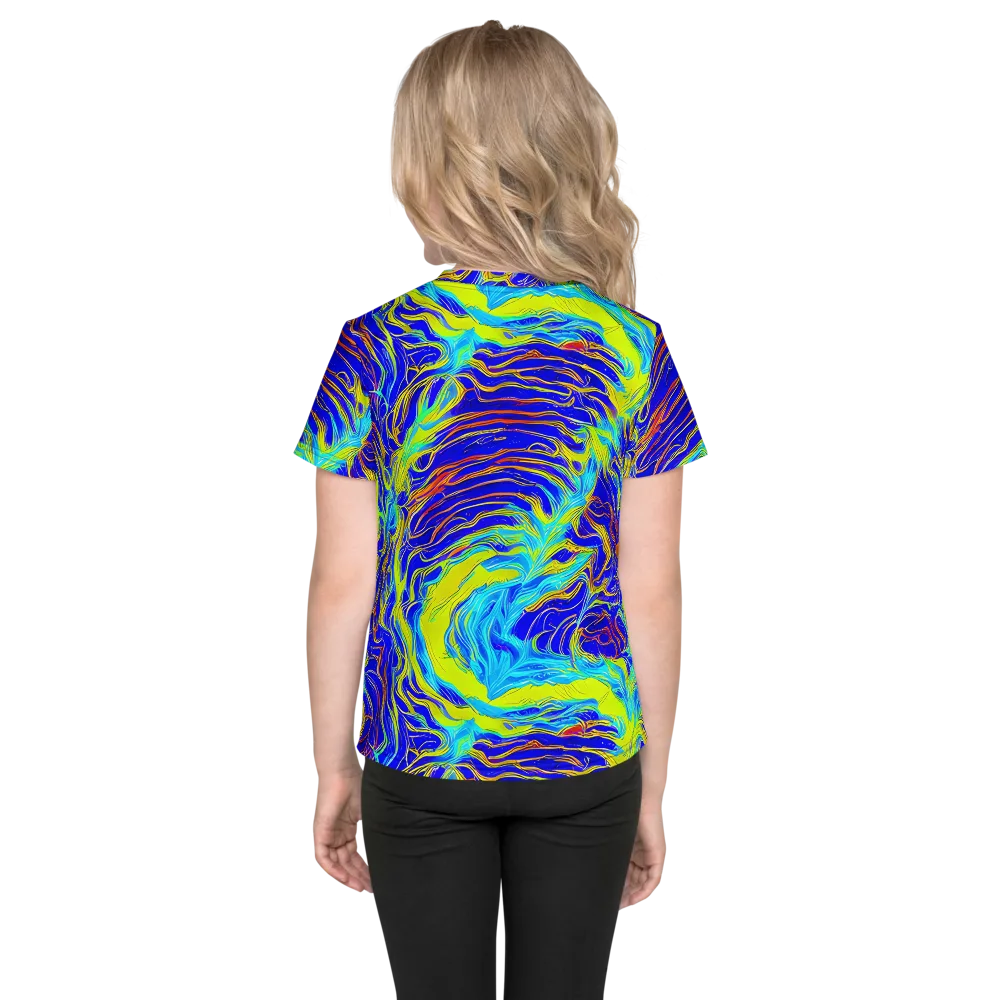Sapphire Vortex on Kids Crew Neck T-Shirt — Back