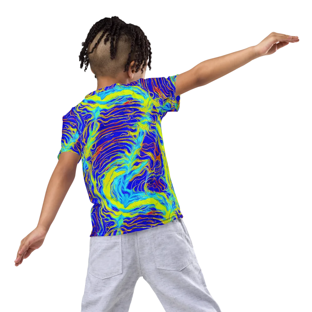 Sapphire Vortex on Kids Crew Neck T-Shirt — Back