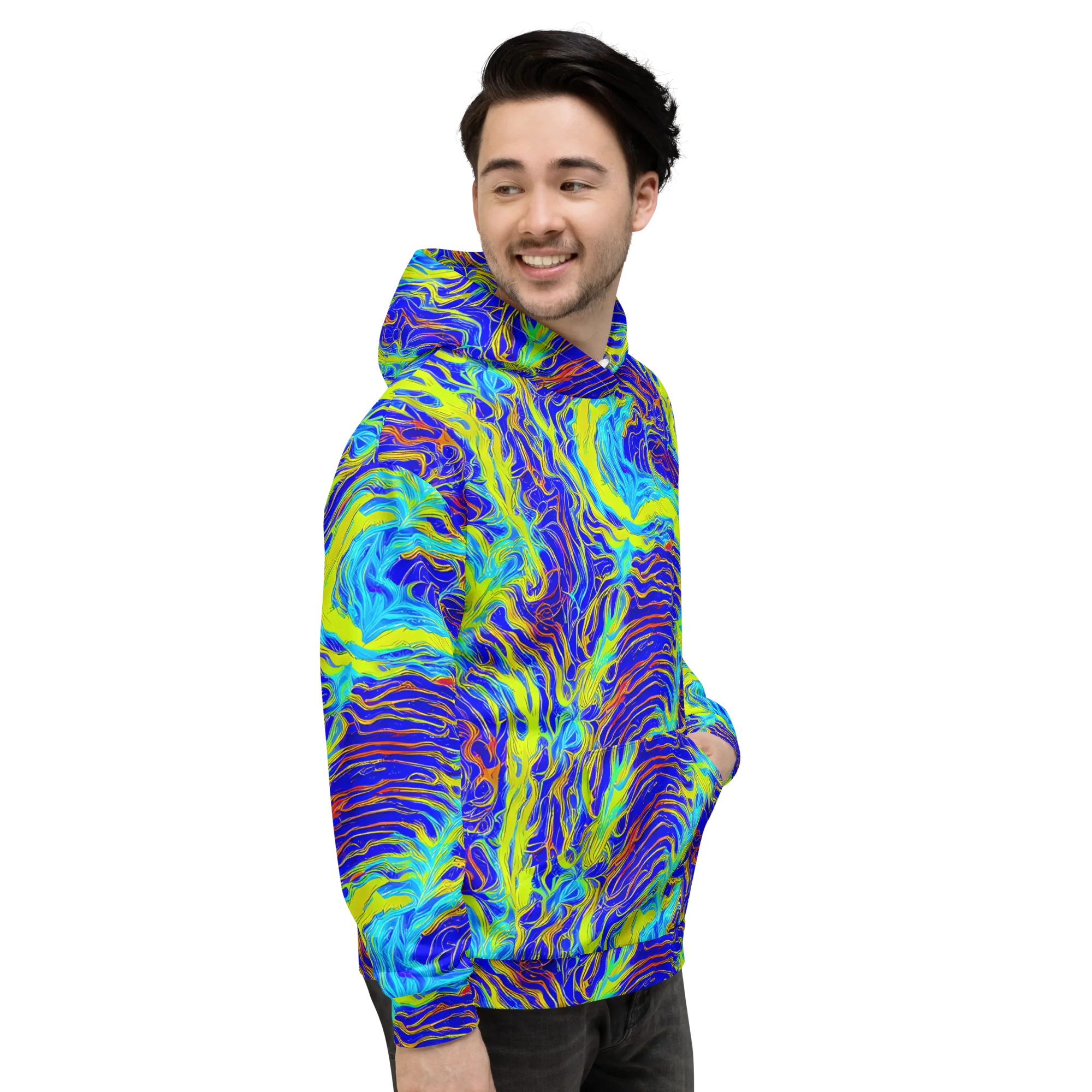 Sapphire Vortex on Hoodie — Right