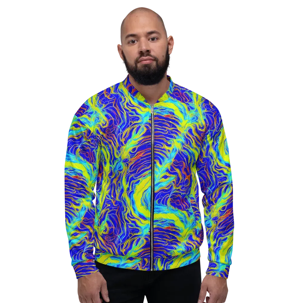 Sapphire Vortex on Bomber Jacket — Front