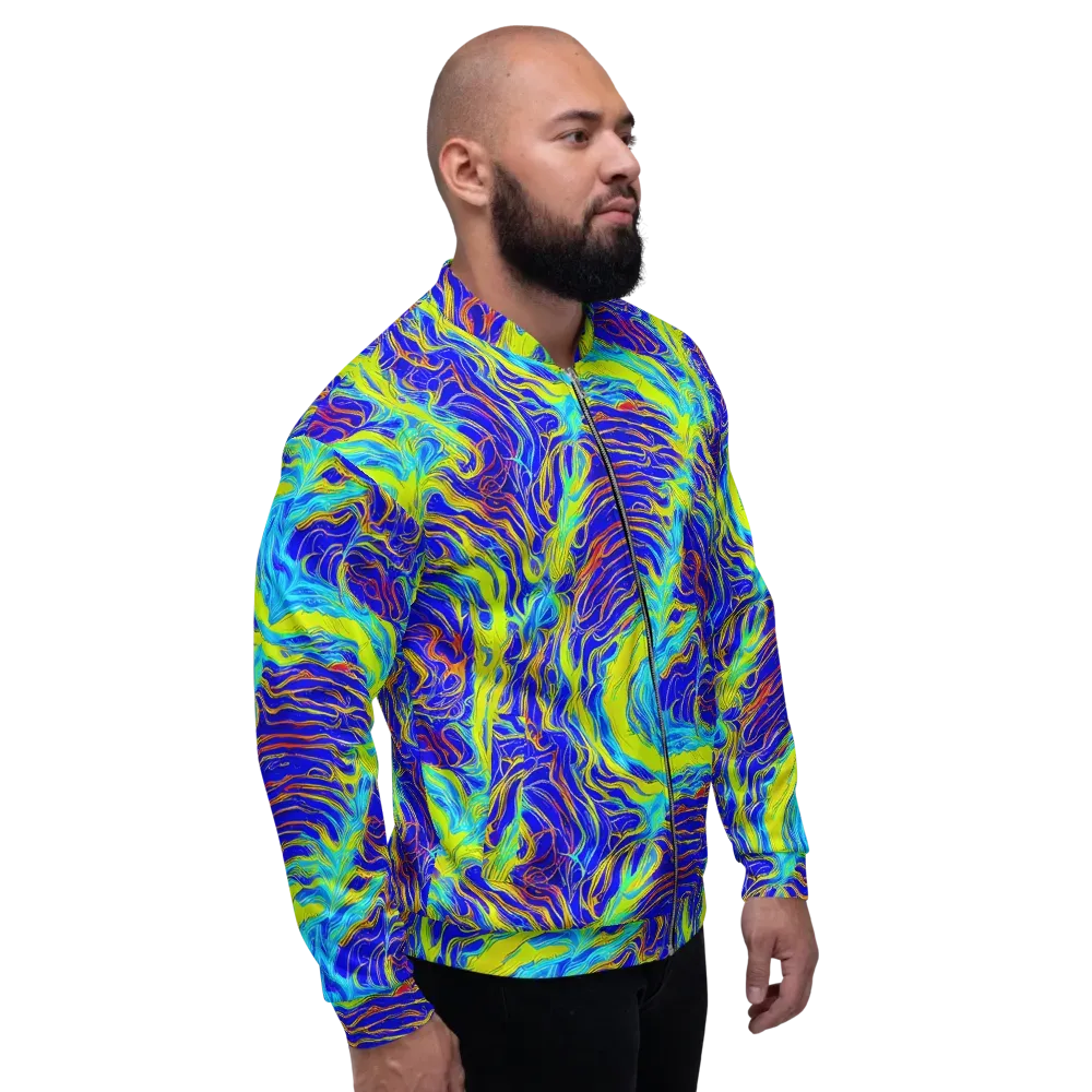 Sapphire Vortex on Bomber Jacket — Right