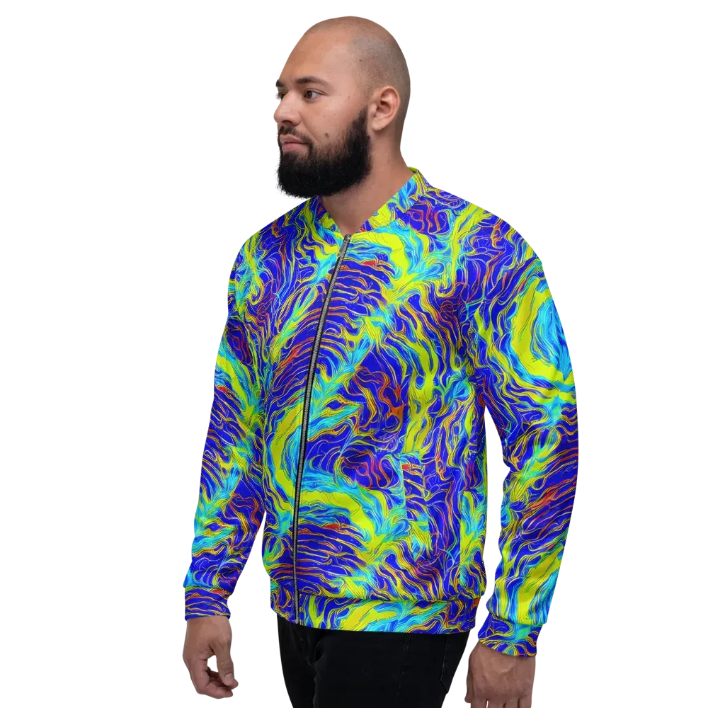 Sapphire Vortex on Bomber Jacket — Left