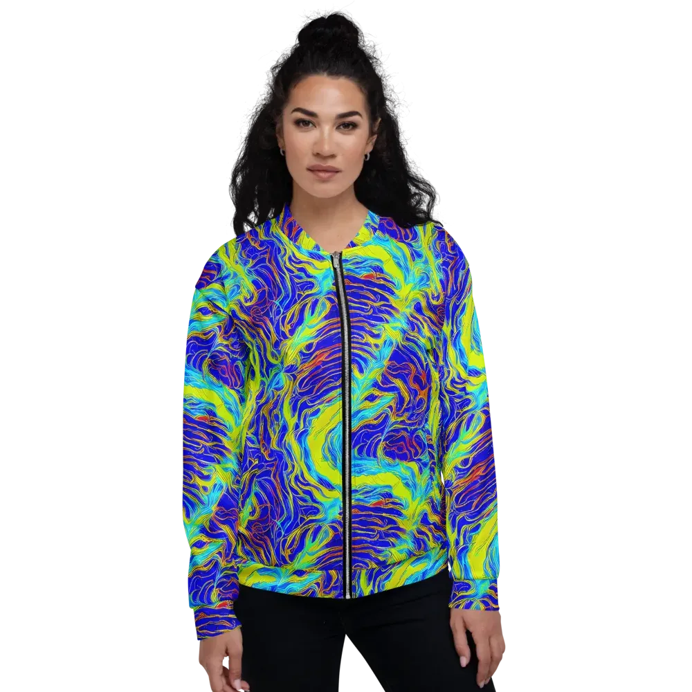 Sapphire Vortex on Bomber Jacket — Front