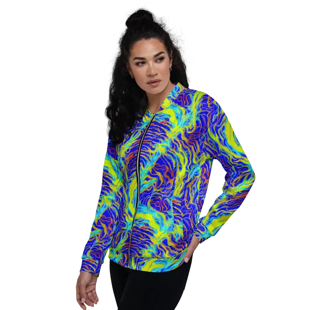 Sapphire Vortex on Bomber Jacket — Left