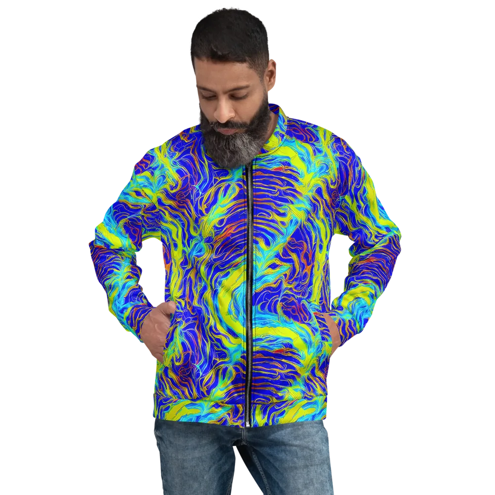 Sapphire Vortex on Bomber Jacket — Front